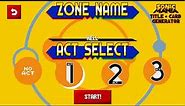Sonic Mania: Title Card Generator (Version 1.1) - Full Gameplay