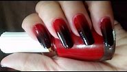 How to Make Red to Black Ombre nails 2021 I Gradient Nails I Ombre Nails Rose diy