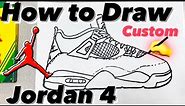 How to Draw Jordan 4 EASY - Step by Step for kids #mrschuettesart