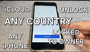 iCloud Unlock Any iOS iPhone 6,7,8,X,11,12,13,14,15 Locked to Owner in Any Country Success