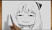 Drawing ANYA SMUG FACE - SPY X FAMILY | Using only 1 PEN
