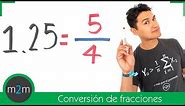 * Conversión de una fracción a decimal y viceversa - COMPLETO