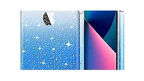 Hython Case for iPhone 13 Case Glitter, Cute Sparkly Clear Glitter Shiny Bling Sparkle Cover, Anti-Scratch Soft TPU Thin Slim Fit Shockproof Protective Phone Cases for Women Girls, Clear/Blue Glitter