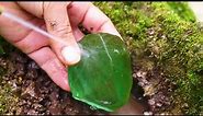 Discovery of red crystal, large green crystal, blue crystal, cyan crystal