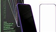 SCREENSABER Luminous Screen Protector for iPhone 13 / iPhone 13 Pro/iPhone 14 6.1 inch Glow In The Dark Tempered Glass (Purple)