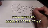 How to Draw Numbers Bubble Letter Style
