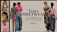 FREE Teen Streetwear CC Folder Lookbook😍 | Sims 4 CC Clothes | Sims 4 Urban CC Links