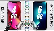 iPhone 13 (4GB RAM) vs. iPhone 13 Pro (6GB RAM) Speed Test
