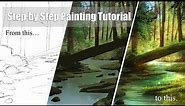 How to paint a 4k highly detailed magical forest - Procreate Tutorial