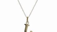 14k Yellow Gold Initial \"J\" Pendant Necklace, 18\"