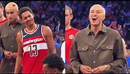 Kyle Kuzma laughs after this Jordan Poole and Deni Avdija exchange on Wizards bench 👀