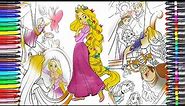 Disney Princess Coloring Pages : Disney Animation Rapunzel How to Color & Draw Learn Colors for KIDS