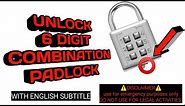 Pano buksan ang 6 DIGIT PADLOCK(step by step how to unlock 6 digit push button combination padlock)