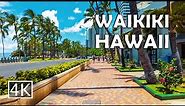 [4K] Waikiki Hawaii - Walking Tour of Most Popular Tourist Area in Honolulu Oahu