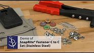 Installation Demo of SnapRite® Snap Fastener Cloth to Cloth Set (Stainless Steel) - Item #104910