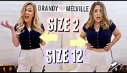 Trying Brandy Melville One Size Fits All Clothes: Size 2 vs Size 12!