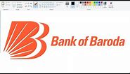 How to draw Bank of Baroda Logo on Computer using Ms Paint | Logo Drawing | Ms Paint.