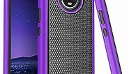 TILL for Moto E4 Plus Case, TILL(TM) [Purple] [Shock Absorption] Dual Layer Hybrid Rugged Defender Soft Rubber & Hard Plastic Protective Grip Cute Case Cover for Moto E4 Plus