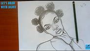 how to draw African American girl for beginners , How To Draw BLACK GIRL Woman drawing sketch