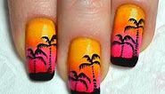 Palm Tree Sunset Gradient Nail Art Tutorial / Маникюр Пальмы