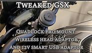 Tweaked GSX Quadlock Handlebar Mount Pro, USB smart adaptor & wirless charging head Suzuki GSX S750