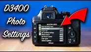 Nikon D3400 Best Settings for Photography // Complete Nikon DSLR Setup Tutorial