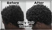 Men's Curly Hair Tutorial | Defined Curls on 4B/4C Hair | King Infinity