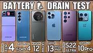 Samsung Z Fold 4 / Flip 4 vs iPhone 13 Pro Max / Xiaomi 12S Ultra / S22 Ultra - BATTERY DRAIN TEST!