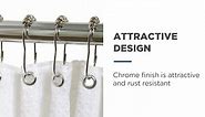 Glacier Bay Metal Shower Curtain Rings/Hooks in Chrome 93SSHD
