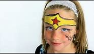 DIY Kids Face Paint - Cute Super Hero face paint, Wonder Woman Kids Super Hero Face Paint