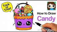 How to Draw a Trick or Treat Candy Bucket Easy