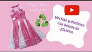 Cómo hacer un vestido con bolsas plásticas. How to make a dress with plastic bags