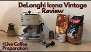DeLonghi Icona Vintage Review ECOV 311.BG. Vintage Coffee & Espresso Machine Live Coffee Preparation