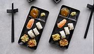 16 Piece Japanese Style Sushi Plate Set - Includes 4 sushi plates and soy sauce bowls, 4 Chopsticks, 4 Chopstick Holders Sushi Set For 4 Sushi Kit - Sushi Tableware Set - Melamine Sushi Dishes