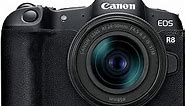 Canon EOS R8 Full-Frame Mirrorless Camera w/RF24-50mm F4.5-6.3 IS STM Lens, 24.2 MP, 4K Video, DIGIC X Image Processor, Subject Detection & Tracking, Compact, Smartphone Connection, Content Creator