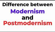 Modernism vs Postmodernism|Difference and Comparison of Modernism and Postmodernism