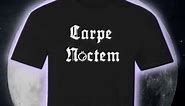 Featuring our iconic "Carpe Noctem" sign-off in a bold, gothic font, this shirt is perfect for fans and night owls alike. This shirt is a staple for concerts, late-night adventures, or simply strolling through your favourite cemetery. Get yours now: https://carmeriashop.com/products/carpe-noctem-shirt 𝕮𝖆𝖗𝖕𝖊 𝕹𝖔𝖈𝖙𝖊𝖒 🌙 | CARMERIA