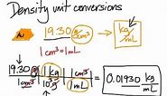 Density unit conversions