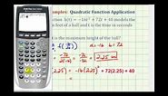 Ex: Quadratic Function Application - Time and Vertical Height