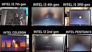 Intel i5 7th Vs Intel i5 3rd Vs Celeron Vs Pentium Vs Intel I3 2nd Vs i3 4rth gen Bootup Speed Test
