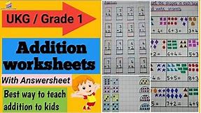 Addition worksheets for UKG and grade 1| Maths practice worksheets