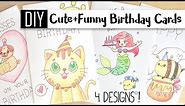 DIY Cute & Funny Birthday Cards – 4 Puns / Doodle Card Ideas!