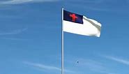 Christian Flag Waving in the Wind