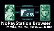 NoPayStation Browser: Install PS VITA, PS3, PS1 and PSP content on your consoles.