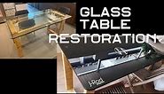Glass Table Restoration. From transparent to Glossy Black