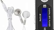 Pwshymi USB MP3 Players, Music Portable MP3 Player with Speaker USB Player 32GB Lossless Audio Music Player Music Recorder with LCD Screen FM Radio, White Wired Headset(Black)