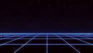 Blue 80s Style Neon Grid HD Live Wallpaper For PC