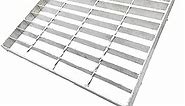 Outdoor Drain Cover, 16x16 Galvanized Steel Drain Grate, B125 Class Sewer Grate, Durable Heavy Duty Channel Grate, Sliver Square Drainage Grate (15.4”x15.4”)