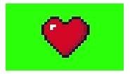 Heartbeat of a pixel heart. '8-bit style. Heart rate concept. Green...
