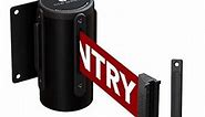 Crowd Control Warehouse - CCW Series WMB-125 Fixed Wall Mount Retractable Belt Barrier 11 Foot, Red"NO Entry" Belt with Black Steel Case